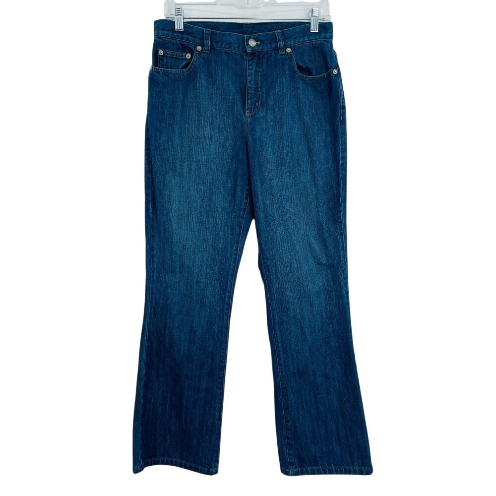 Lauren Ralph Lauren Jeans Women 8 Petite Blue Straight Leg High Rise Denim Pants